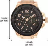 Guess Rigor Analog Black Dial Black Leather Strap Watch For Men - W0040G5 Buy Now By Guess