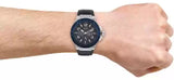 Guess Rigor Multifunction Chronograph Blue Dial Blue Leather Strap Watch For Men - W0040G7 Buy Now By Guess