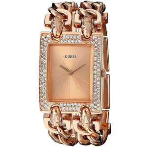 Guess Mod Heavy Metal Diamonds Rose Gold Dial Rose Gold Steel Strap Watch for Women - W0072L3 Buy Now By Guess