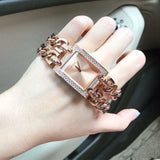 Guess Mod Heavy Metal Diamonds Rose Gold Dial Rose Gold Steel Strap Watch for Women - W0072L3 Buy Now By Guess