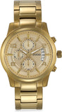 Guess Analog Chronograph Gold Dial Gold Steel Strap Watch for Men - W0075G5 Buy Now By Guess