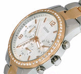 Guess Mini Spectrum Quartz Silver Dial Two Tone Steel Strap Watch For Women - W0122L1 Buy Now By Guess