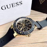 Guess Overdrive Black Dial Black Rubber Strap Watch for Women - W0149L4 Buy Now By Guess