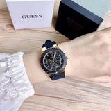 Guess Overdrive Black Dial Black Rubber Strap Watch for Women - W0149L4 Buy Now By Guess