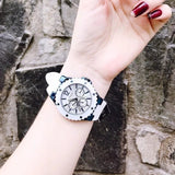 Guess Overdrive Chronograph White Dial White Rubber Strap Watch for Women - W0149L6 Buy Now By Guess