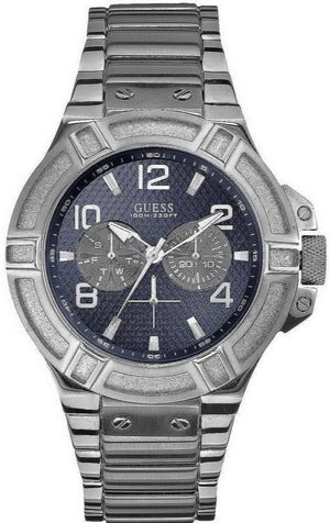 Guess Rigor Multifunction Black Dial Black Steel Strap Watch For Men - W0218G1 Buy Now By Guess