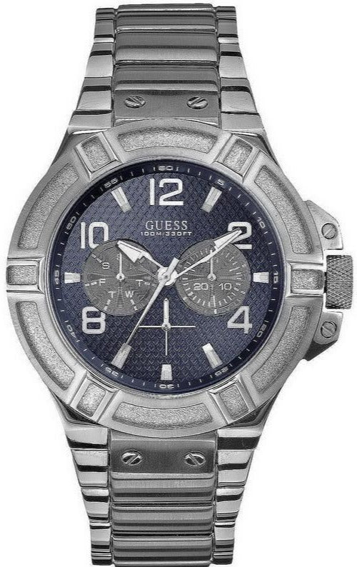 Guess Rigor Multifunction Black Dial Black Steel Strap Watch For Men - W0218G1 Buy Now By Guess