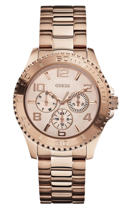 Guess BFF Multifunction Rose Gold Dial Rose Gold Steel Strap Watch for Women - W0231L4 Buy Now By Guess