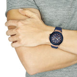 Guess Rigor Blue Dial Blue Silicone Strap Watch For Men - W0247G3 Buy Now By Guess