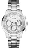 Guess Sunrise Multifunction Quartz White Dial Silver Steel Strap Watch For Women - W0330L3 Buy Now By Guess