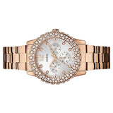 Guess Dazzler Diamonds Silver Dial Rose Gold Steel Strap Watch for Women - W0335L3 Buy Now By Guess