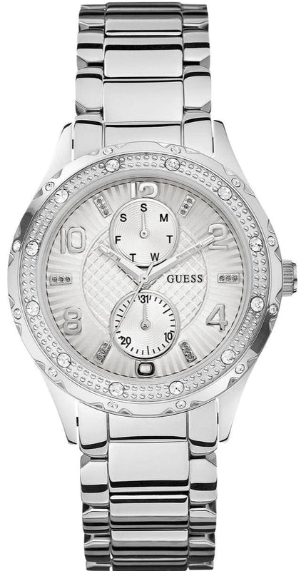 Guess Siren White Dial Silver Steel Strap Watch for Women - W0442L1 Buy Now By Guess
