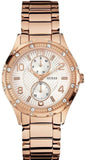 Guess Siren Diamonds White Dial Rose Gold Steel Strap Watch for Women - W0442L3 Buy Now By Guess