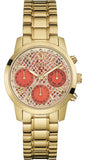 Guess Mini Sunrise Quartz Analog Orange Dial Gold Steel Strap Watch For Women - W0448L7 Buy Now By Guess