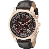 Guess Pursuit Chronograph Brown Dial Brown Leather Strap Watch for Men - W0500G3 Buy Now By Guess