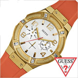 Guess Jet Setter Golden Dial Orange Rubber Watch For Women - W0564L2 Buy Now By Guess