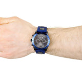 Guess Velocity Blue Dial Blue Rubber Strap Watch for Men - W0599G2 Buy Now By Guess