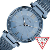 Guess Soho Diamonds Blue Dial Blue Mesh Bracelet Watch For Women - W0638L3 Buy Now By Guess