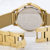 Guess Chelsea Crystals Mother of Pearl White Dial Gold Mesh Bracelet Watch For Women - W0647L7 Buy Now By Guess