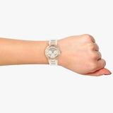 Guess Luna Diamonds White Dial White Rubber Strap Watch for Women - W0653L4 Buy Now By Guess