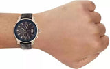 Guess Pinnacle Chronograph Quartz Blue Dial Black Leather Strap Watch For Men - W0673G4 Buy Now By Guess