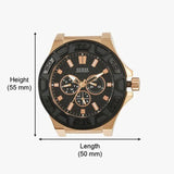 Guess Force Analog Black Dial Black Leather Strap Watch For Men - W0674G6 Buy Now By Guess