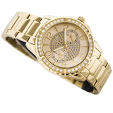 Guess Sassy Analog Quartz Gold Dial Gold Steel Strap Watch For Women - W0705L2 Buy Now By Guess