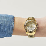 Guess Confetti Diamonds Silver Dial Gold Steel Strap Watch for Women - W0774L5 Buy Now By Guess