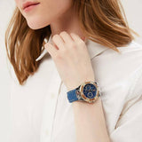 Guess Limelight Quartz Analog Blue Dial Blue Denim Strap Watch For Women - W0775l10 Buy Now By Guess