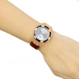 Guess Limelight Quartz White Dial Brown Leather Strap Watch For Women - W0775L7 Buy Now By Guess