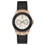 Guess Limelight Quartz White Dial Black Leather Strap Watch For Women - W0775L9 Buy Now By Guess