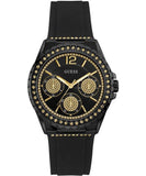 Guess Starlight Black Dial Black Rubber Strap Watch for Women - W0846L1 Buy Now By Guess