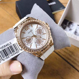 Guess Starlight Diamonds White Dial White Rubber Strap Watch for Women - W0846L5 Buy Now By Guess