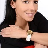 Guess G-Twist Gold Dial White Rubber Strap Watch for Women - W0911L7 Buy Now By Guess