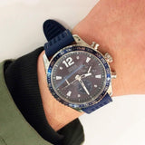 Guess Fleet Chronograph Black Dial Blue Rubber Strap Watch for Men - W0971G2 Buy Now By Guess