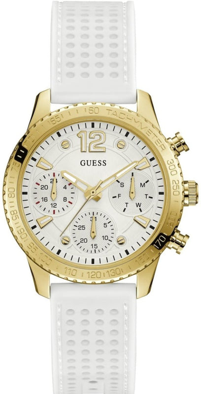 Guess Marina Multifunction White Dial White Rubber Strap Watch for Women - W1025L5 Buy Now By Guess