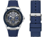 Guess Legacy Grey Dial Blue Silicone Strap Watch For Men - W1049G1 Buy Now By Guess