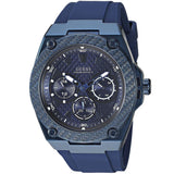 Guess Legacy Blue Dial Blue Rubber Strap Watch for Men - W1049G7 Buy Now By Guess