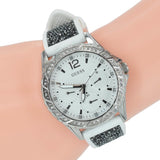 Guess Swirl Quartz Silver Dial White Silicone Strap Watch for Women - W1096L1 Buy Now By Guess