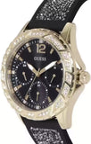 Guess Swirl Quartz Black Dial Black Silicone Strap Watch for Women - W1096L3 Buy Now By Guess