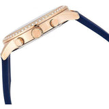 Guess Solar White Rose Gold Dial Blue Rubber Strap Watch For Women - W1135L3 Buy Now By Guess