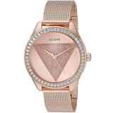 Guess Tri Glitz Quartz Diamonds Rose Gold Dial Rose Gold Mesh Bracelet Watch For Women - W1142L4 Buy Now By Guess