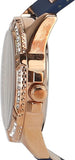 Guess Frontier DIamonds Gold Dial Blue Rubber Strap Watch For Women - W1160L3 Buy Now By Guess