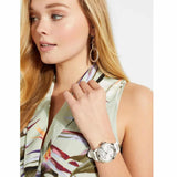Guess Frontier Diamonds Silver Dial White Rubber Strap Watch For Women - W1160L4 Buy Now By Guess