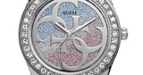 Guess G Twist Diamonds Silver Dial Silver Steel Strap Watch For Women - W1201L1 Buy Now By Guess