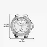 Guess Mini Prism Diamonds Silver Dial Silver Steel Strap Watch for Women - W12638L1 Buy Now By Guess