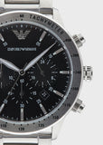 Emporio Armani Mario Chronograph Black Dial Silver Steel Strap Watch For Men - AR11241 Buy Now By Emporio Armani