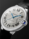 Cartier Ballon Bleu de Cartier Silver Dial Black Leather Strap Watch for Men - WSBB0026 Buy Now By Cartier