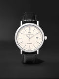 IWC Portofino Automatic White Dial Black Leather Strap Watch for Men - IW356501 Buy Now By IWC