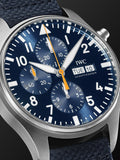 IWC Pilot's Automatic Chronograph 43mm Blue Dial Blue Calfskin Strap Watch for Men - IW377729 Buy Now By IWC